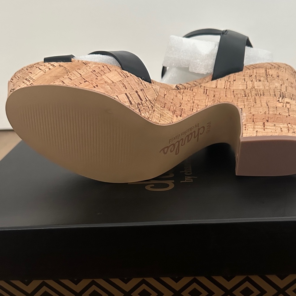 Charles by Charles David Black Cork Platform Heels - Picture 3 of 4